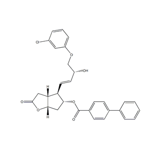 [1,1'-Biphenyl]-4-carboxylic acid, 4-[4-(3-chlorophenoxy)-3-hydroxy-1-butenyl]hexah, CAS 54713-44-9