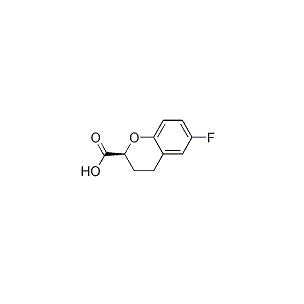 2H-1-Benzopyran-2-carboxylic acid, 6-fluoro-3,4-dihydro-, (2S)-, CAS 129101-36-6